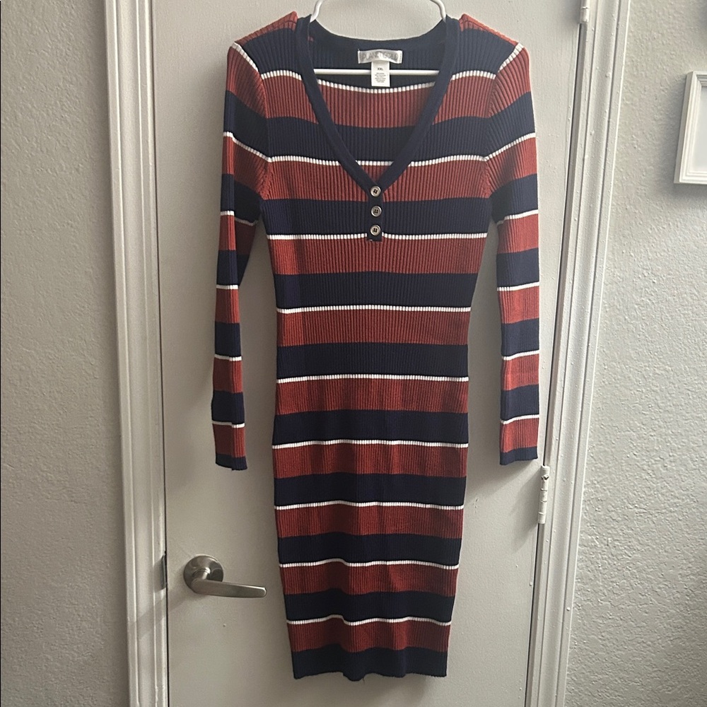 Bodycon Striped Sweater Dress